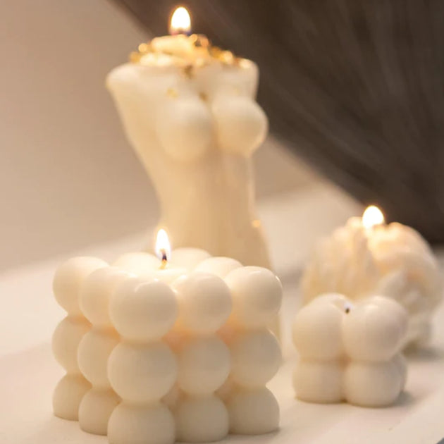 Mini Bubble Candles (Set of 3) – Melted Flames Studio
